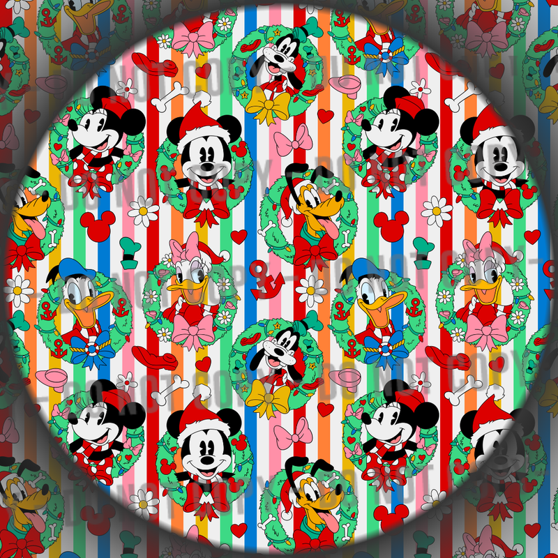 Holiday Wreath Mouse & Friends - Stripes