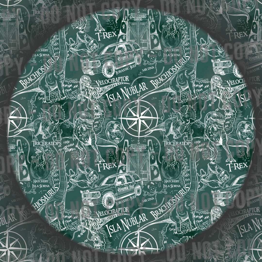 Jurassic Map - Teal