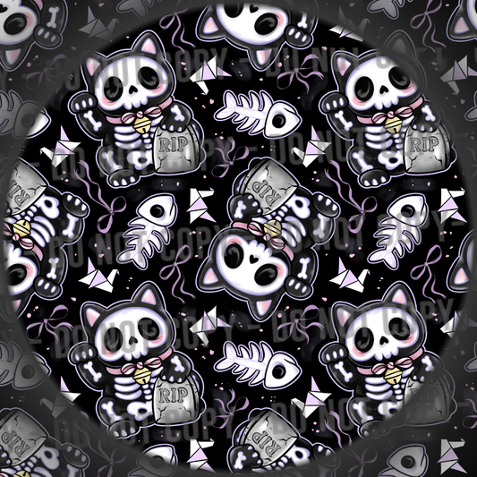 Lucky Skelly Cat - Purple