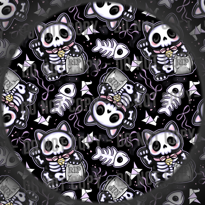 Lucky Skelly Cat - Purple
