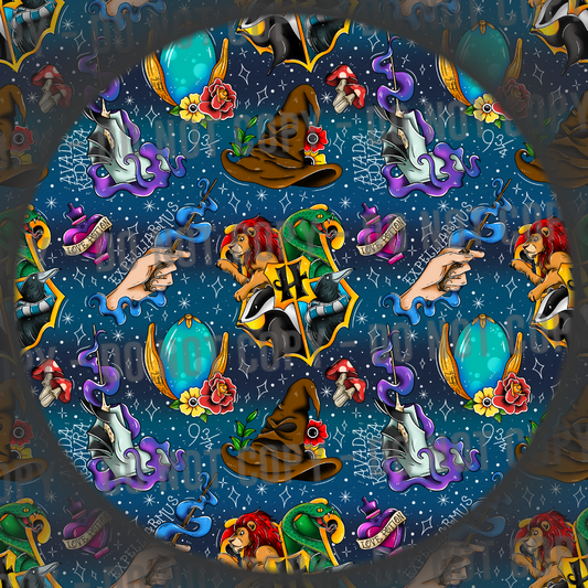 Magical Houses Tattoos - Blue