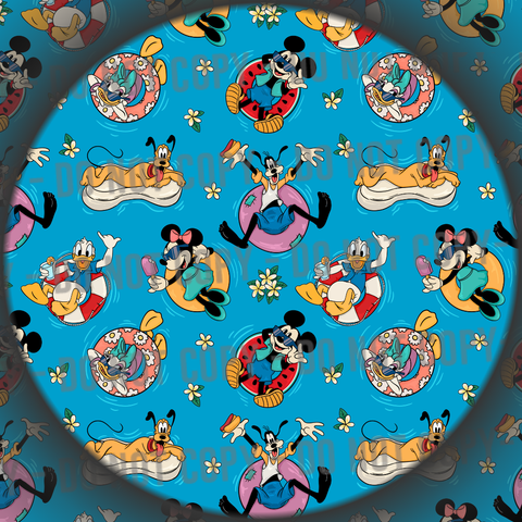 Pool Mouse & Friends - Floral