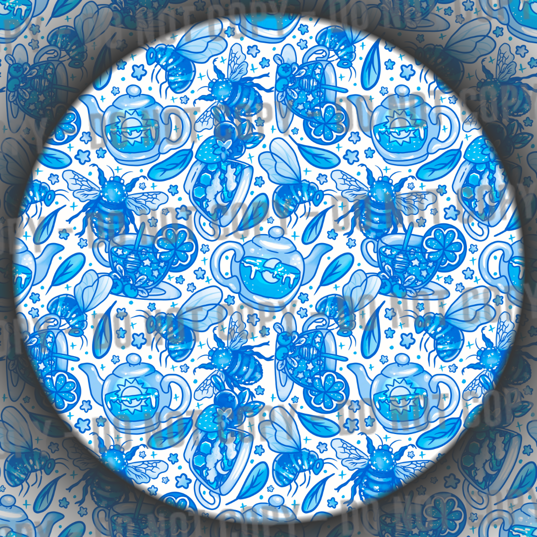 Porcelain Bees & Tea - Blue & White