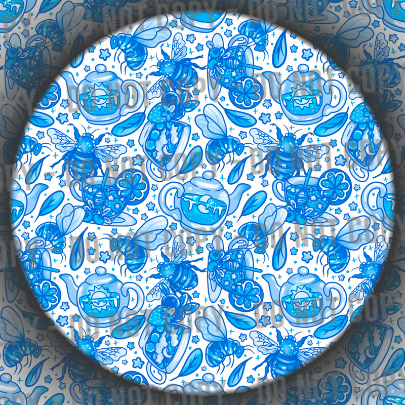 Porcelain Bees & Tea - Blue & White