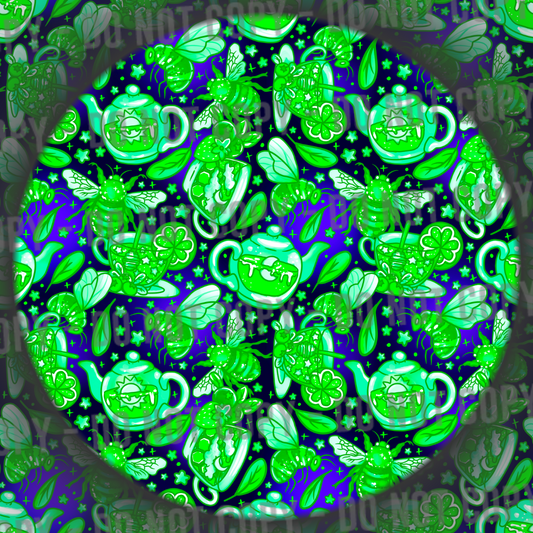 Porcelain Bees & Tea - Green Glow