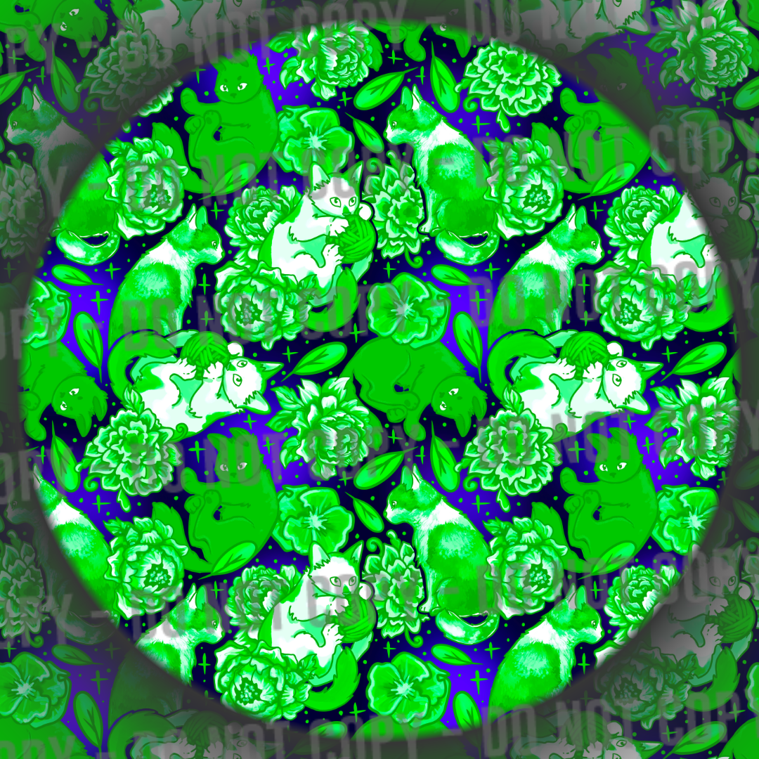 Porcelain Cats - Green Glow