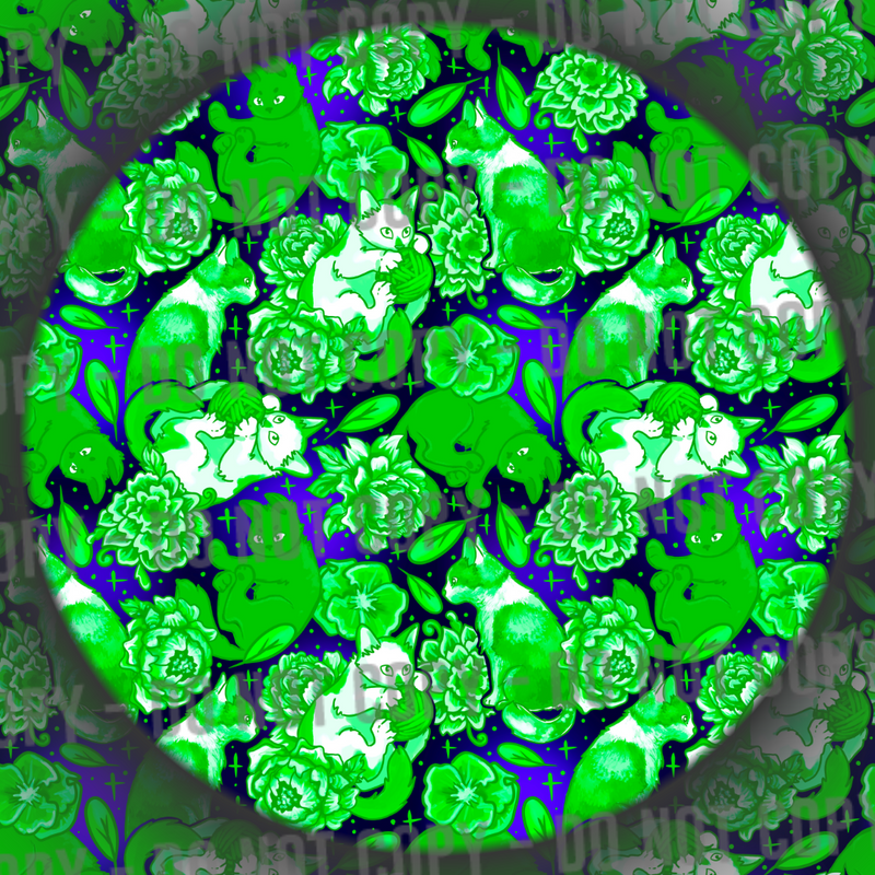 Porcelain Cats - Green Glow