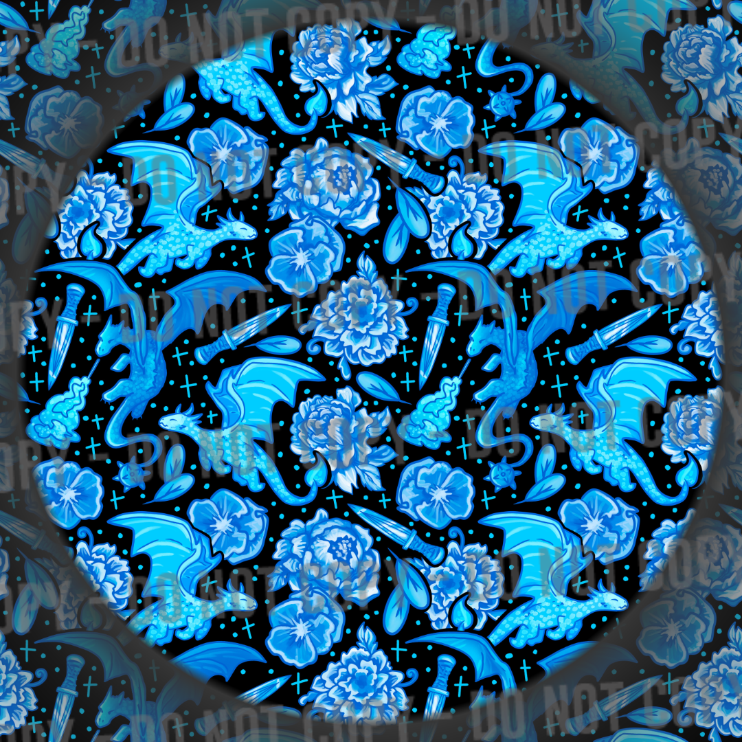 Porcelain Dragons - Blue & Black