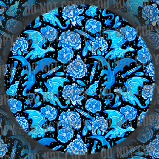 Porcelain Dragons - Blue & Black