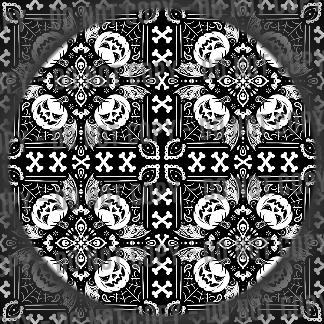 Pumpkin Bandana - Black & White