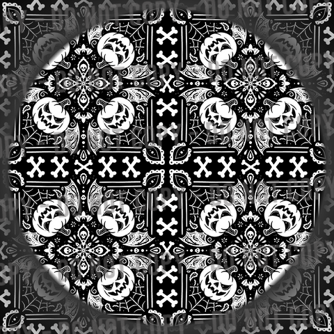 Pumpkin Bandana - Black & White