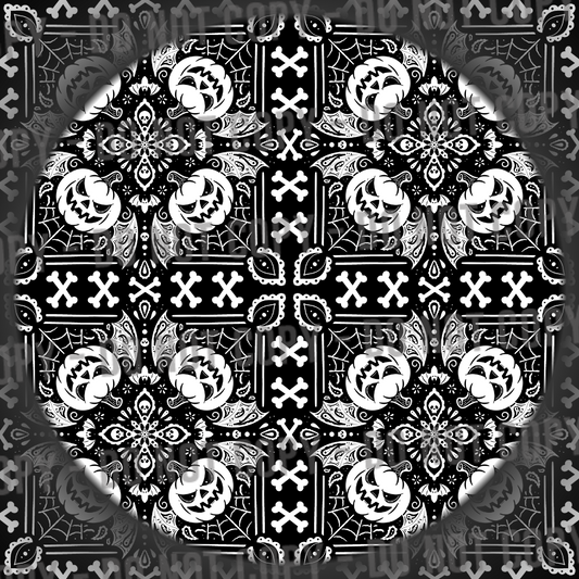 Pumpkin Bandana - Black & White