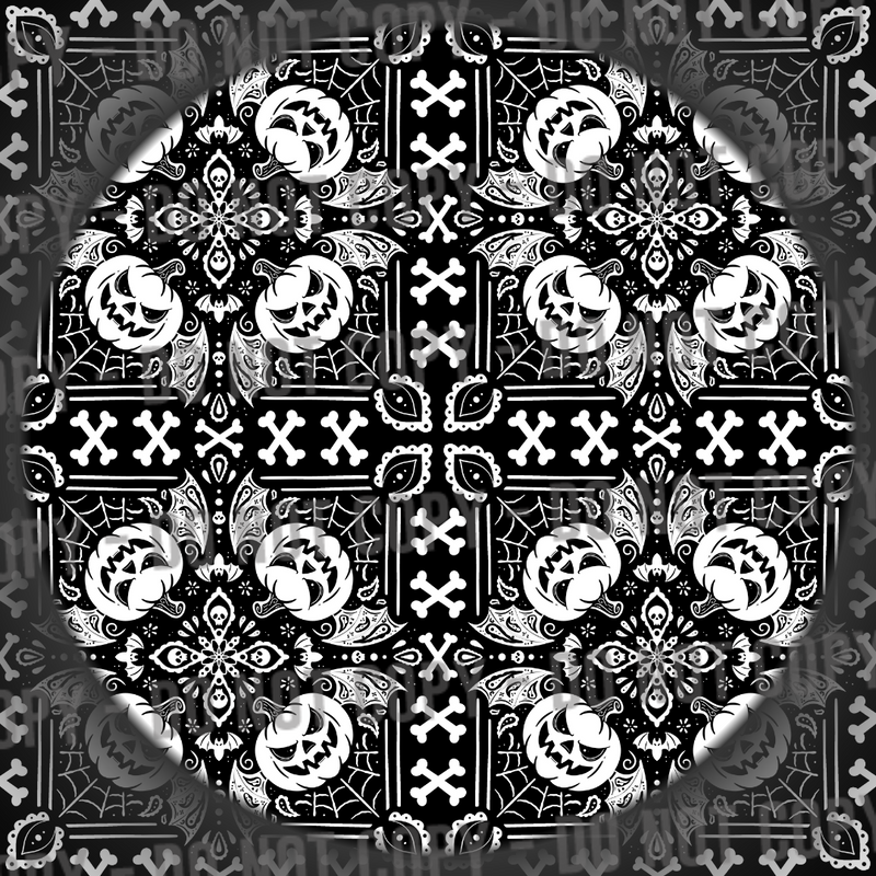 Pumpkin Bandana - Black & White