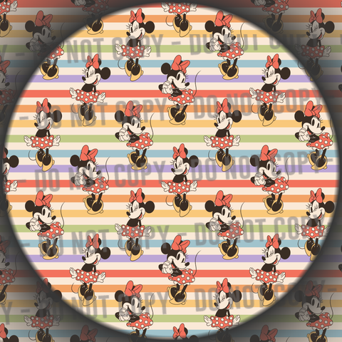 Retro Mouse Bow Stripes