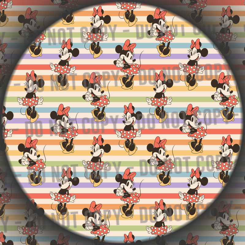 Retro Mouse Bow Stripes