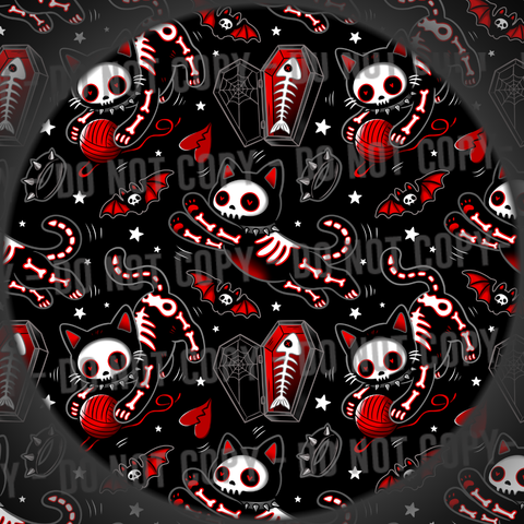 Skelly Cat - Red