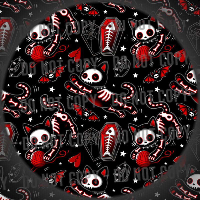 Skelly Cat - Red