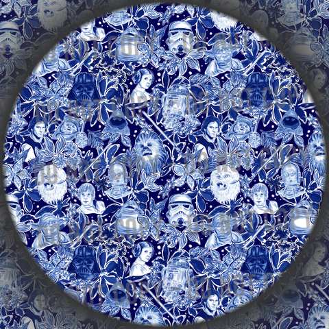 Space Wars - Blue & White