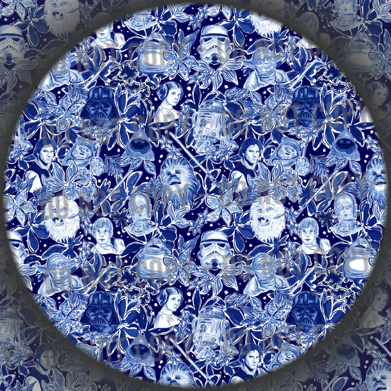 Space Wars - Blue & White