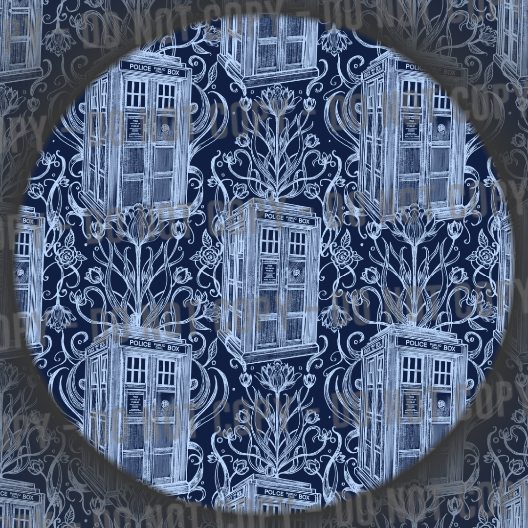 Tardis Sketch - Dark Blue