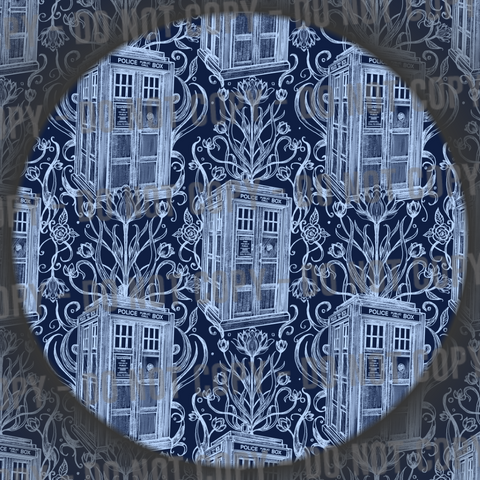 Tardis Sketch - Dark Blue
