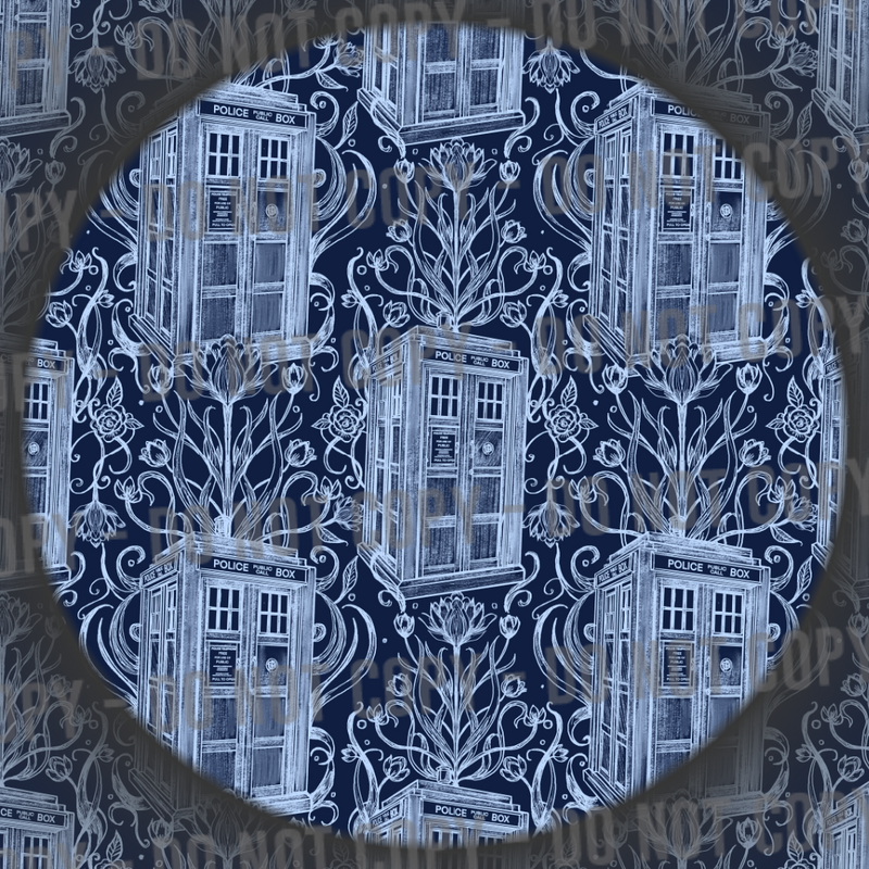 Tardis Sketch - Dark Blue