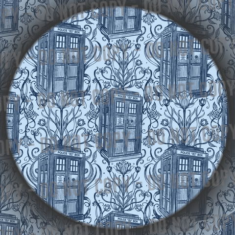 Tardis Sketch - Light Blue