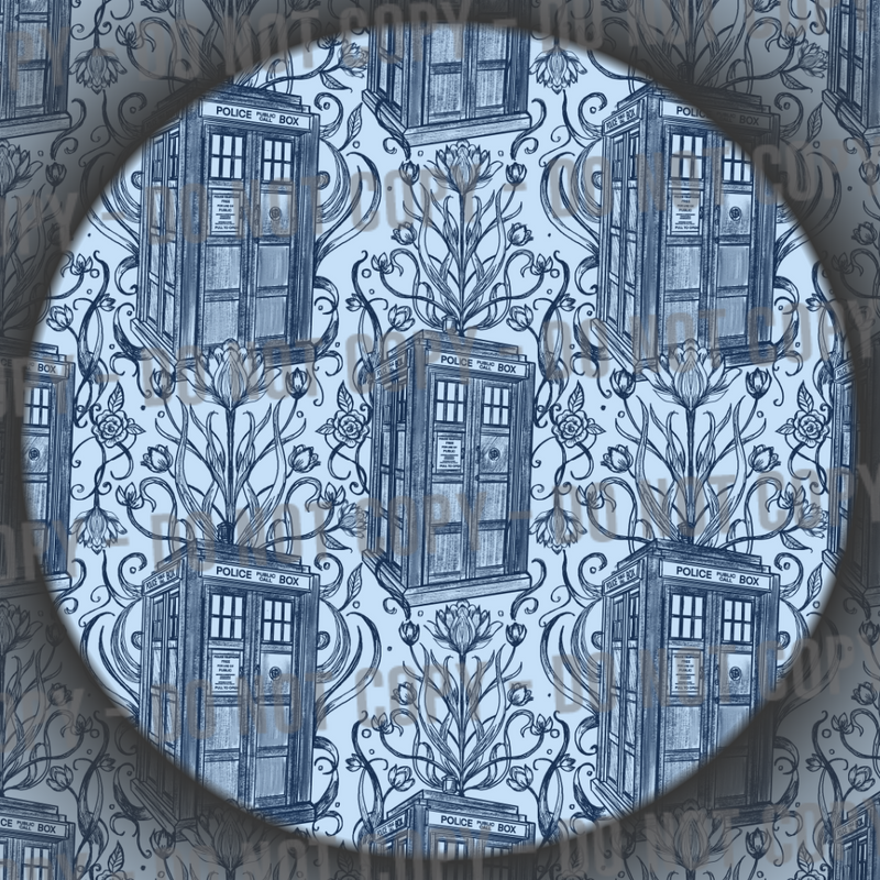 Tardis Sketch - Light Blue
