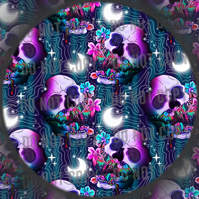 Trippy Floral Skulls