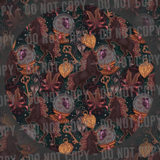 Whimsy Unicorn - Dark Green