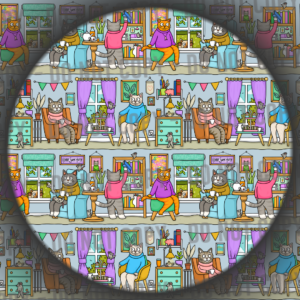 Cat Cottage - Grey Blue