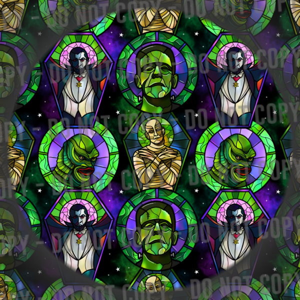 Classic Horror Glass - Green Galaxy