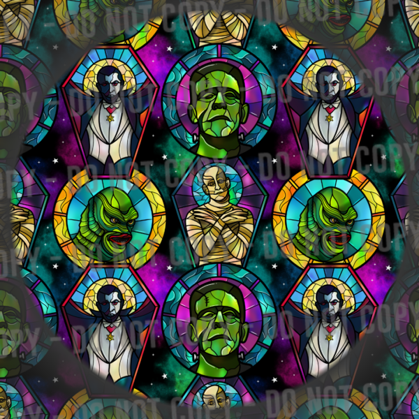 Classic Horror Glass - Purple Galaxy
