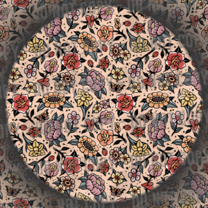 Distressed Trad Tattoo Flowers - Beige