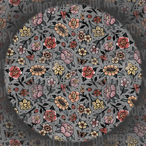 Distressed Trad Tattoo Flowers - Grey