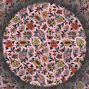 Distressed Trad Tattoo Flowers - Pink