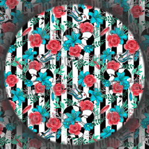 Floral Beetle Stripes - Black & White