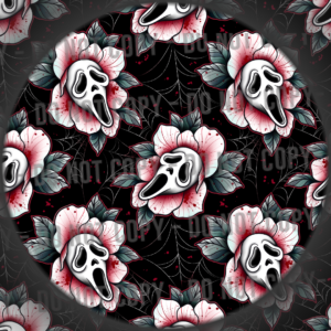 Floral Ghost Face - Black