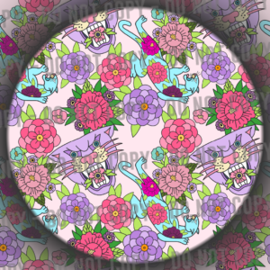 Floral Tattoo Cats