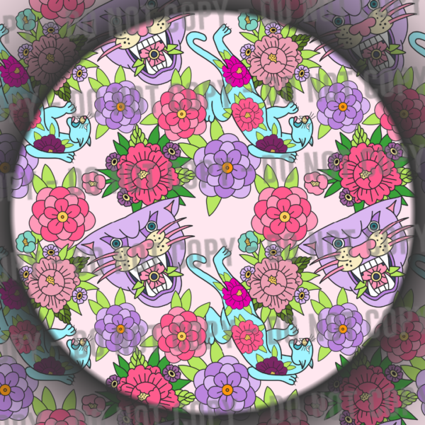 Floral Tattoo Cats