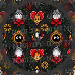 Ghibli Tattoos - Black