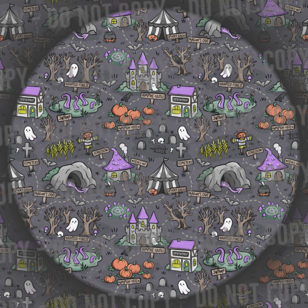 Halloween Map - Charcoal