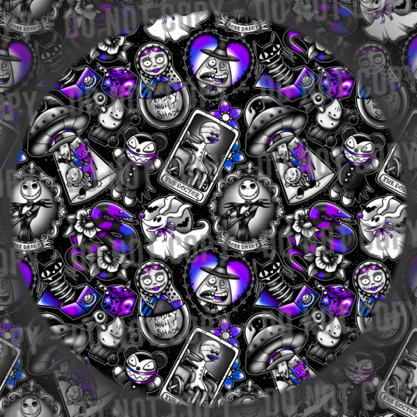 Halloween Town Tattoos - Black & Purple