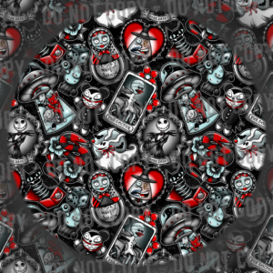 Halloween Town Tattoos - Black & Red