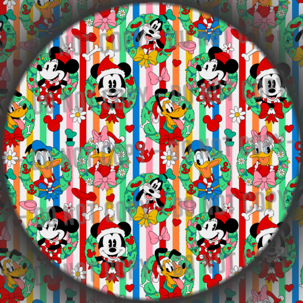 Holiday Wreath Mouse & Friends - Stripes