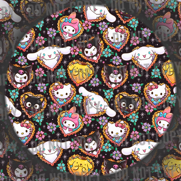 Kitty & Friends Hearts - Black