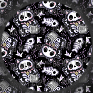 Lucky Skelly Cat - Purple
