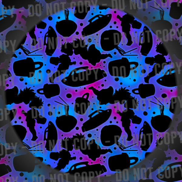 Ponyo Silhouette - Purple Galaxy