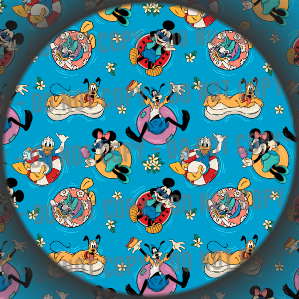 Pool Mouse & Friends - Floral