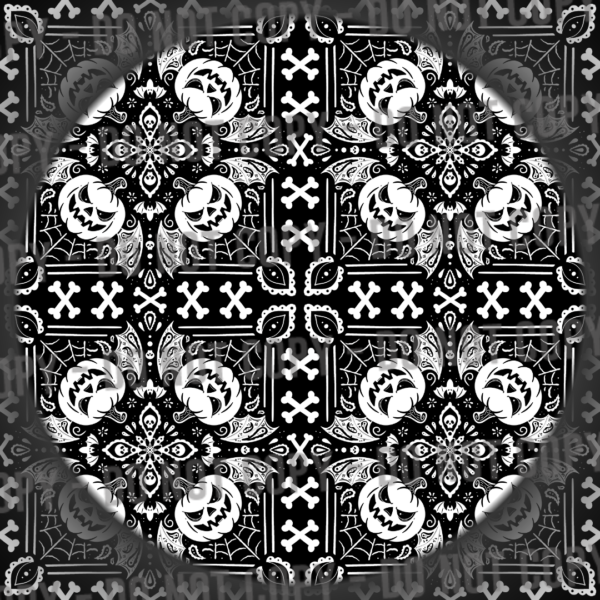 Pumpkin Bandana - Black & White
